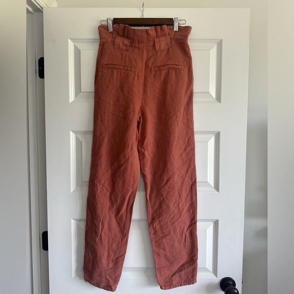 Veronica Beard Karter Paperbag Linen Blend Casual Crop Pants - Picture 10 of 14